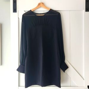 MAEVE sheer long-sleeved mini dress